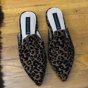 Seven7 Brown and Black Leopard Print Mules